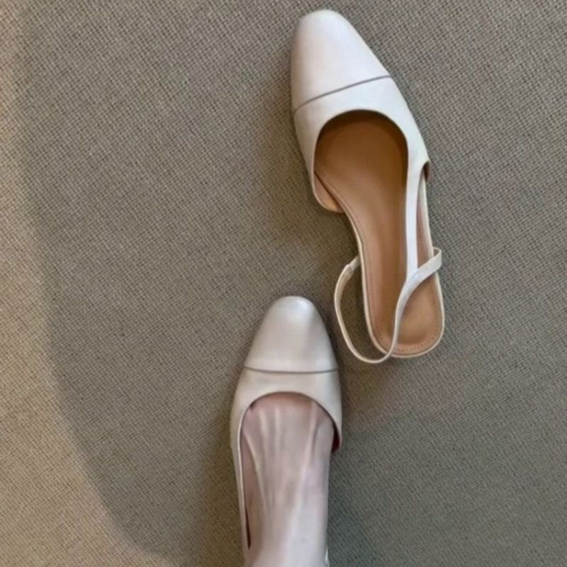 Damen Flache Slingback‑Ballerinas mit quadratischer Zehenbox und gepolstertem Komfortfußbett Drune