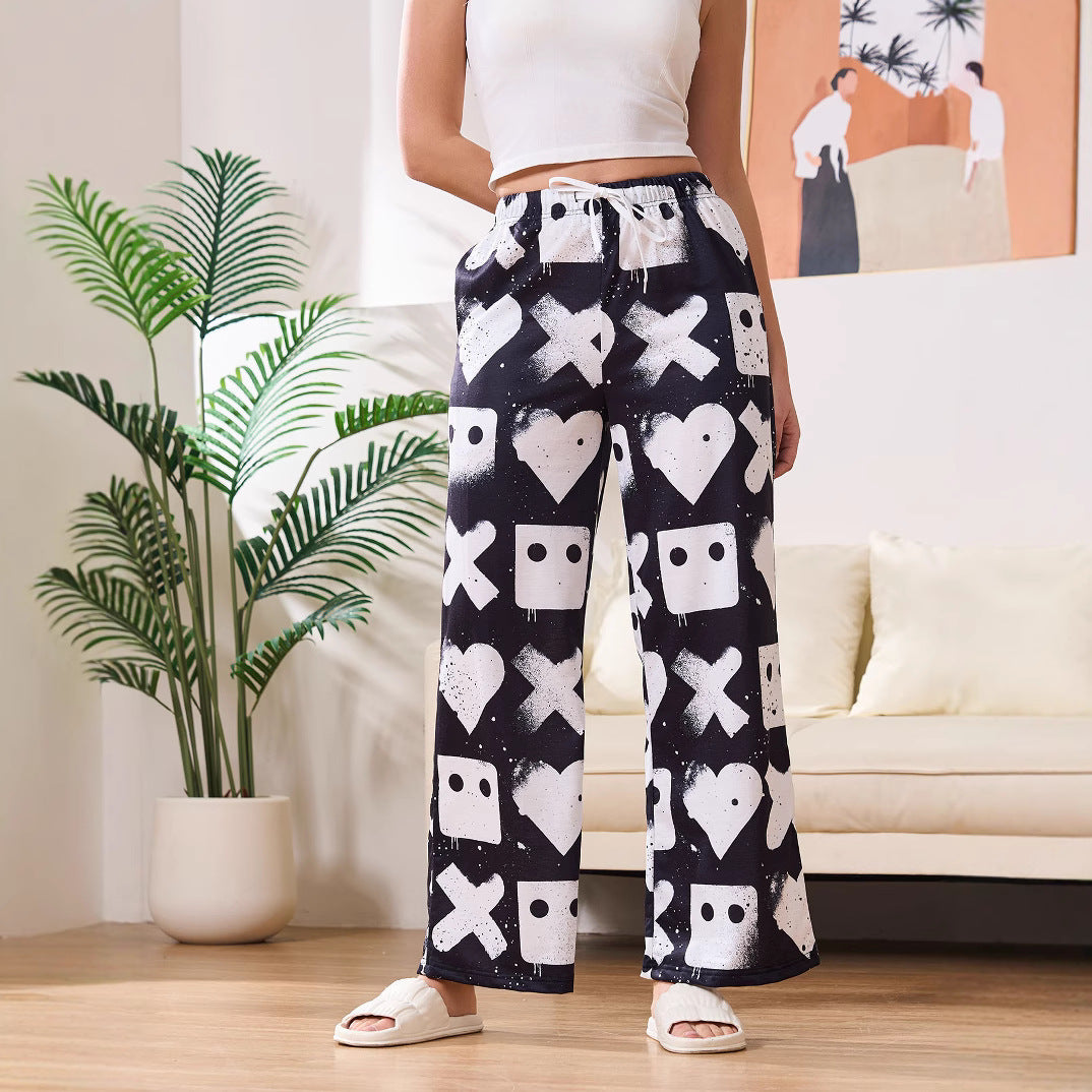 Damen Freizeithose mit einzigartigem grafischen Muster und elastischem Bund Drune