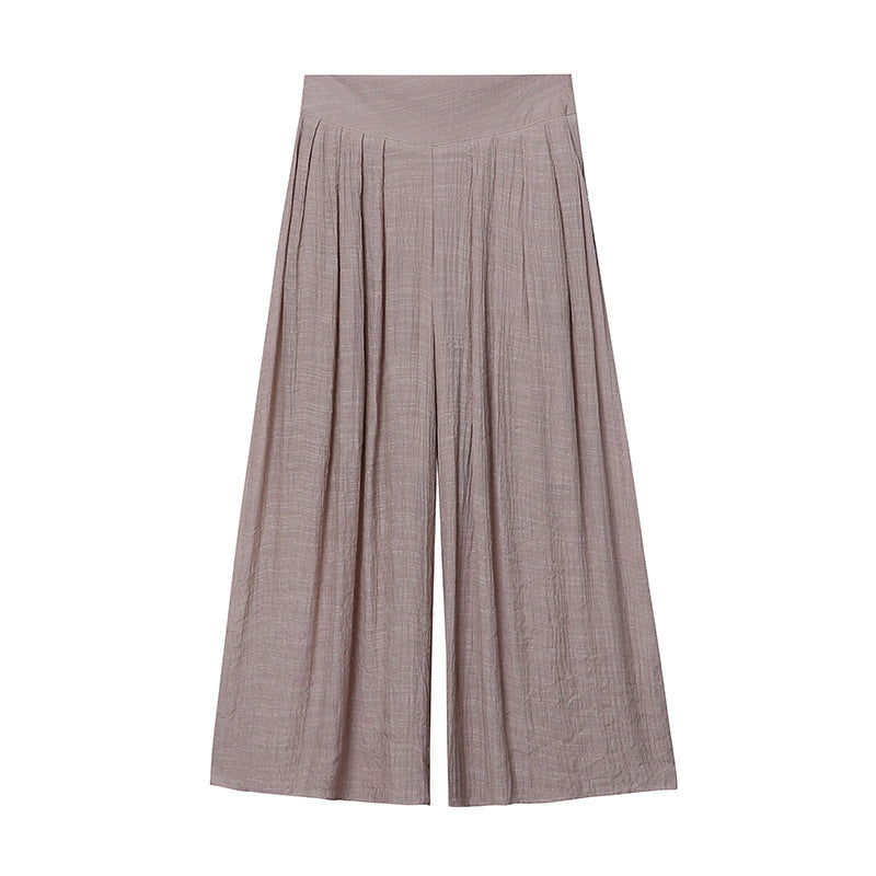 Damen weit geschnittene Palazzo-Hose mit Taillenknotendetail Drune