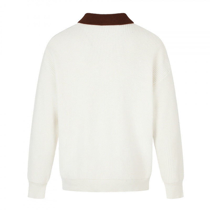 Herren Feinstrick-Polo mit Henley‑Knopfleiste und kontrastierendem Polokragen Drune