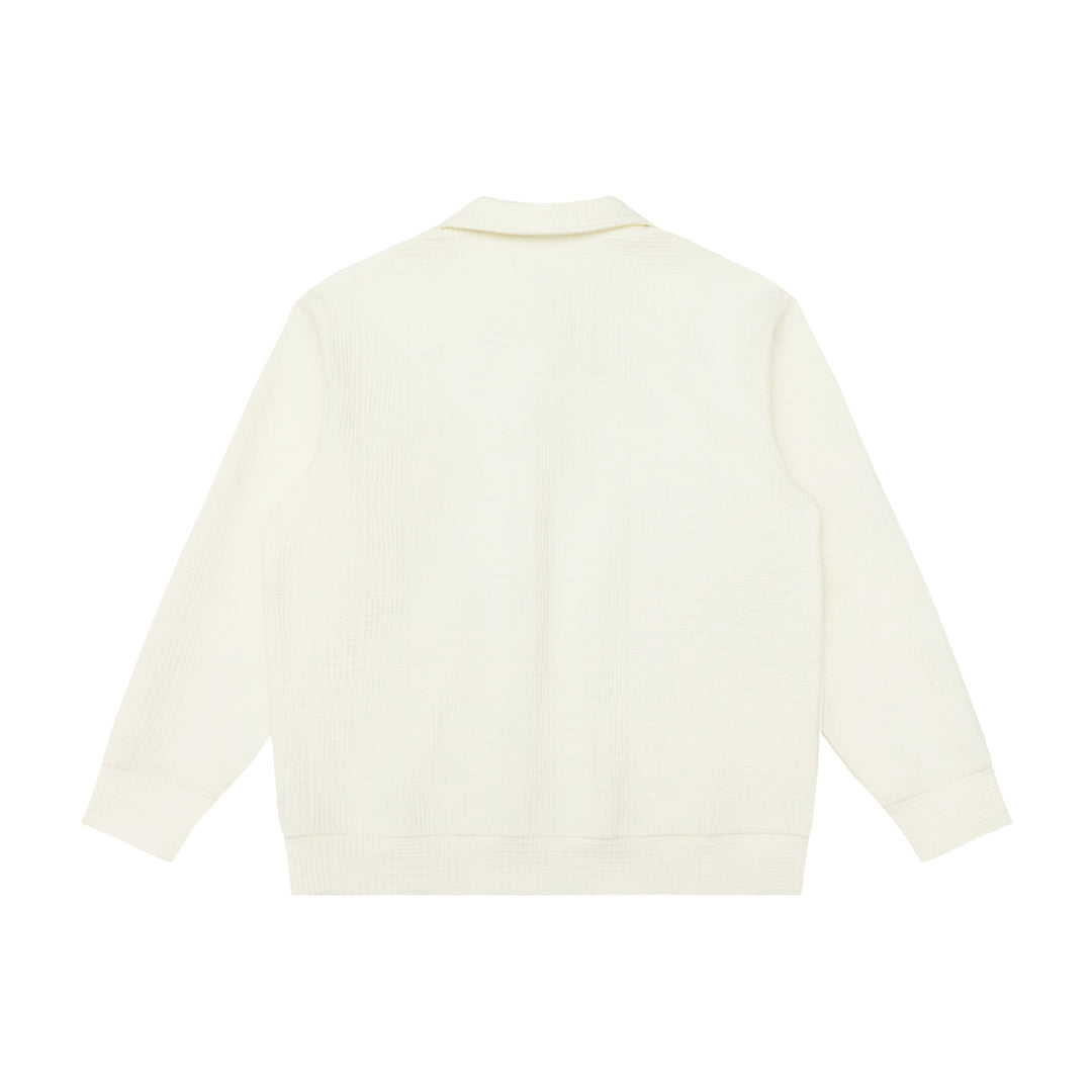 Unisex Waffelstrick-Poloshirt mit Polokragen und Halbknopfleiste Drune