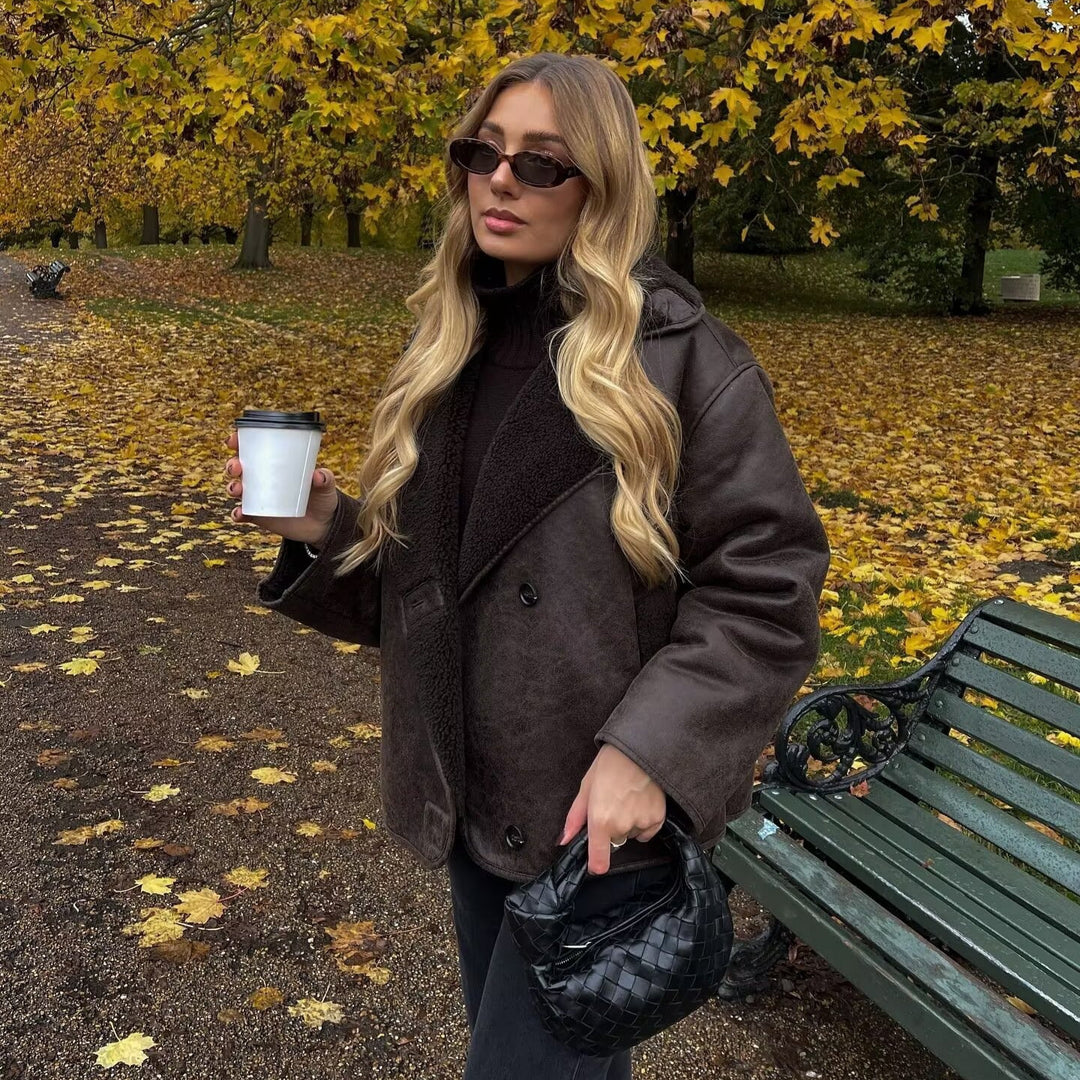 Damen Modische Fleecejacke mit kuscheligem Innenfutter Drune