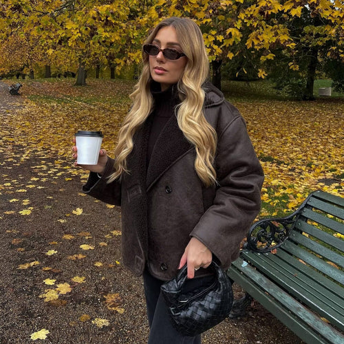 Damen Modische Fleecejacke mit kuscheligem Innenfutter Drune