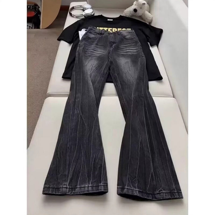Damen Weitgeschnittene Bootcut-Jeans Drune