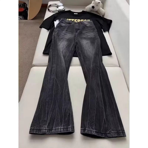Damen Weitgeschnittene Bootcut-Jeans Drune