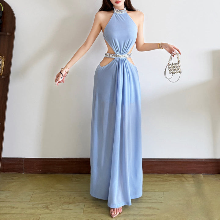 Damen Maxikleid mit seitlichen Cut-Outs und schwingendem Rock Drune