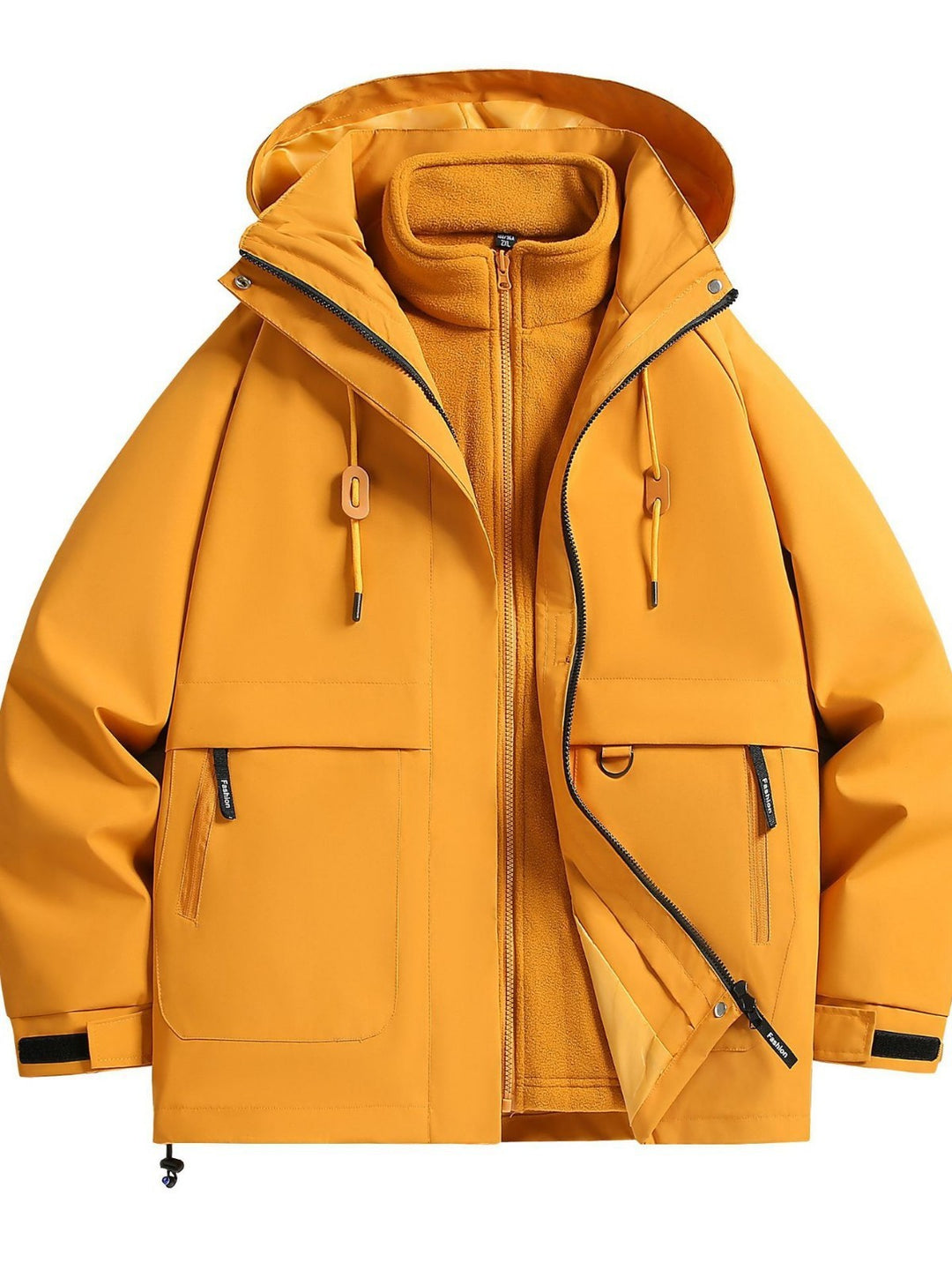 Herren Wattierte Softshell-Funktionsjacke mit Kapuze, Fleece-Innenfutter & verdecktem Reißverschluss Drune