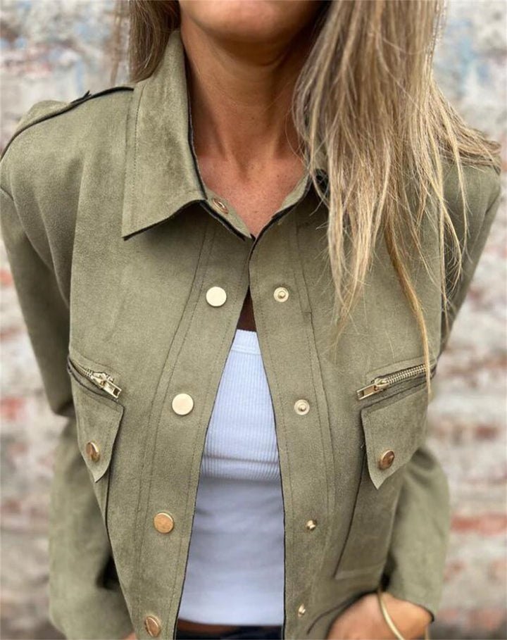 Drune | Metallreißverschluss Revers Langarmjacke