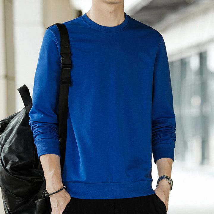 Herren Feines Baumwollmix‑Sweatshirt mit Rundhalsausschnitt und schmaler Passform Drune