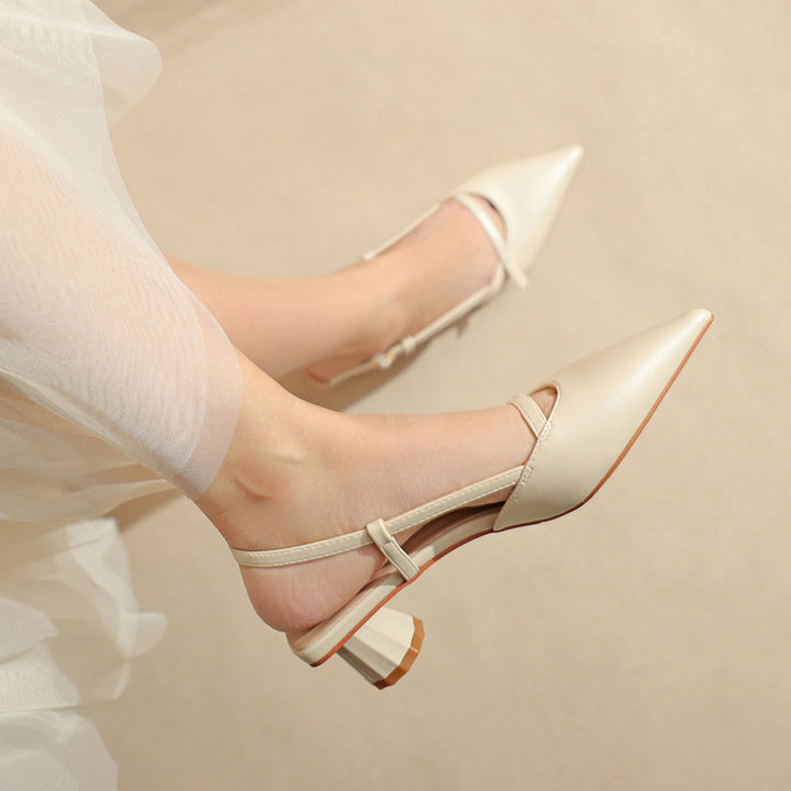 Damen Spitzeschuh Slingback-Absätze mit transparentem klobigen Blockabsatz Drune
