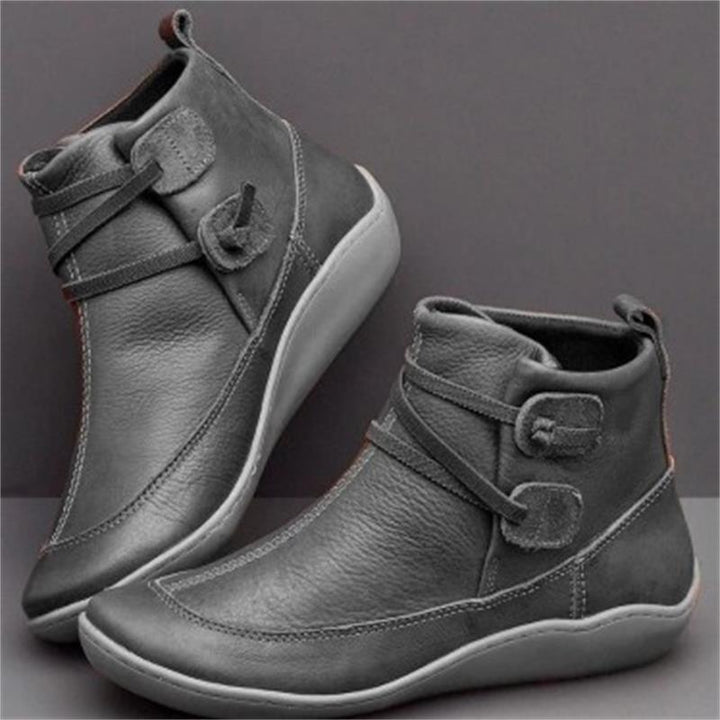 Damen Gepolsterte knöchelhohe Winter-Stiefelette mit rutschfester Gummisohle Drune