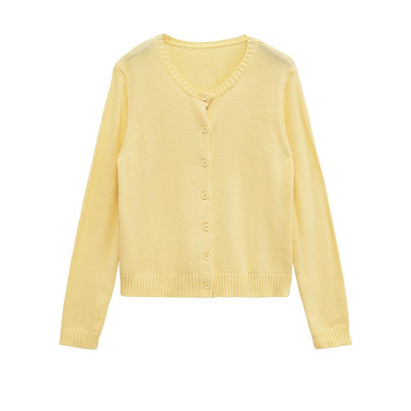 Damen leichte Strickjacke mit schlichten Knöpfen und eleganter Passform Drune