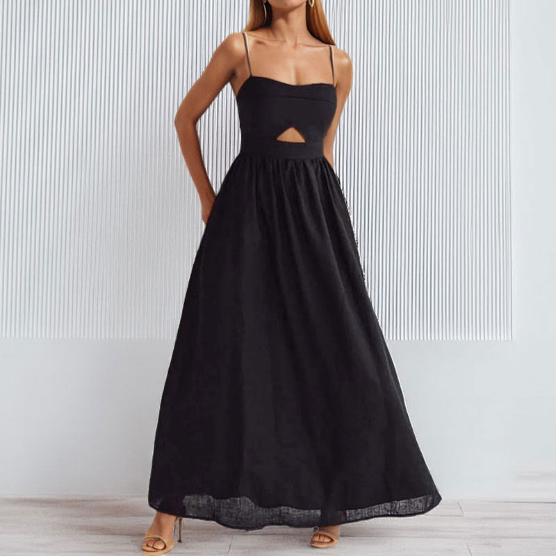 Damen Maxikleid mit schickem Cut-Out-Design und trägerlosem Oberteil Drune