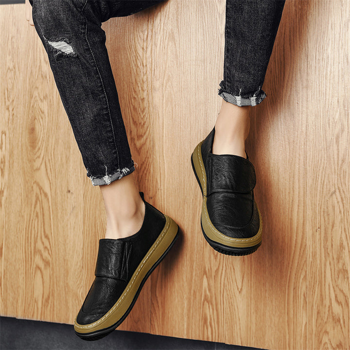 Herren Slip-On Sneaker mit Klettverschluss und dicker Plateausohle Drune