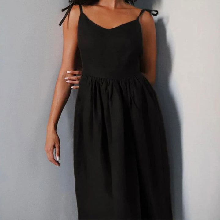 Damen Midikleid mit Spaghettiträgern & Taschen