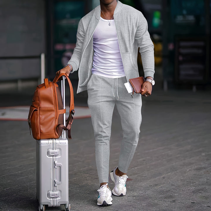 Herren modischer Freizeitanzug mit sportlichen Details und atmungsaktivem Stoff Drune