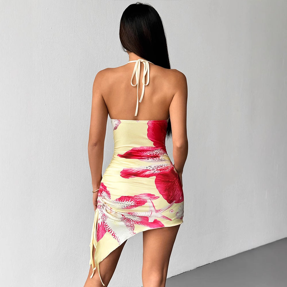 Damen Badeanzug mit Blumenmuster und asymmetrischem Schnitt Drune