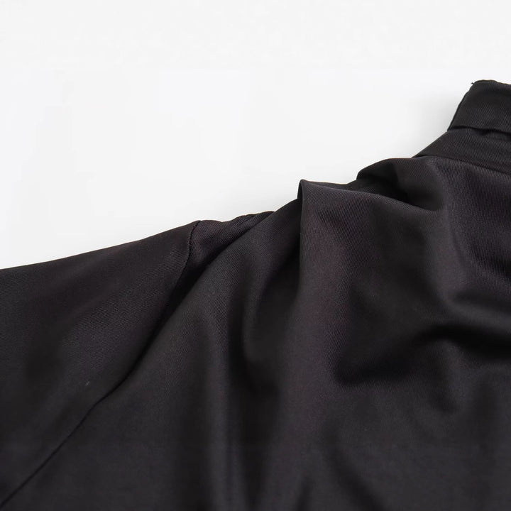 Damen Asymmetrisches One-Shoulder Maxikleid mit langem Ärmel Drune