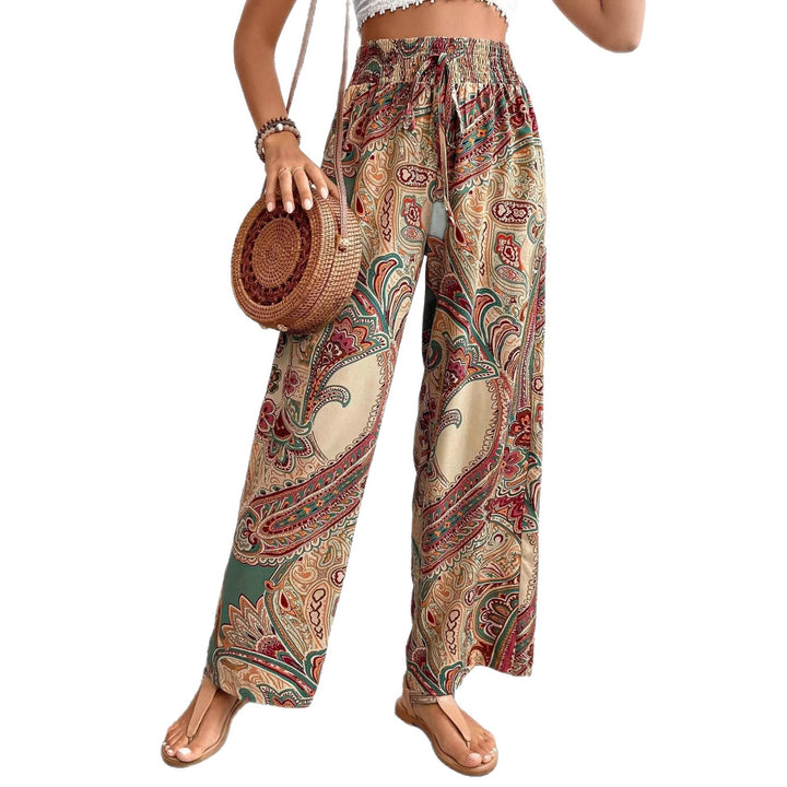 Damen lockere Palazzo-Hosen mit Paisleymuster Drune