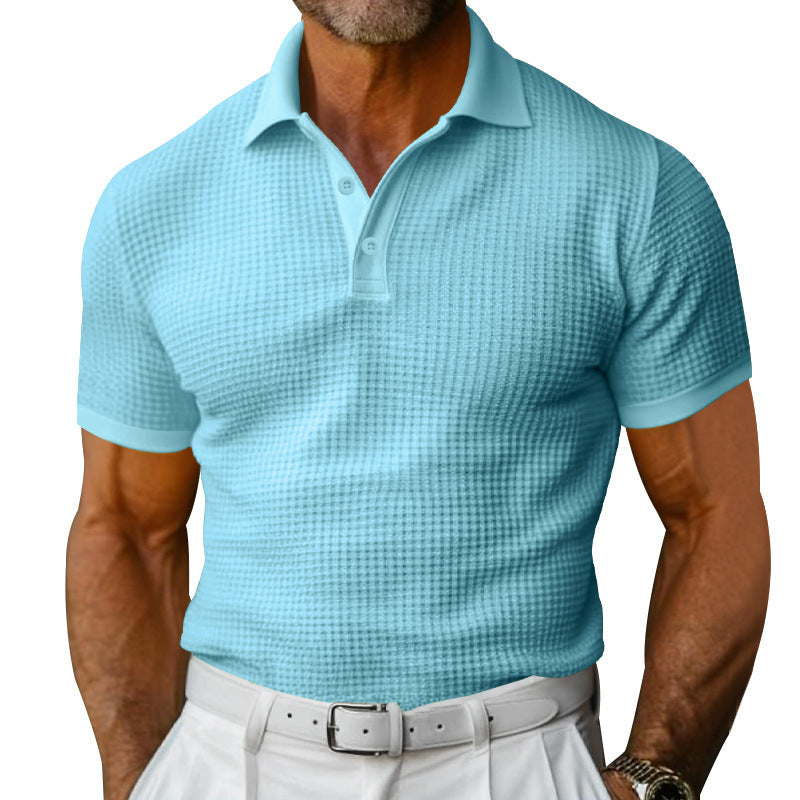 Herren nan strukturiertes Poloshirt mit Waffelpiqué und tailliertem Schnitt Drune