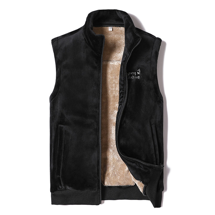 Herren Samtige Thermo-Fleeceweste mit Teddyfutter und Stehkragen Drune