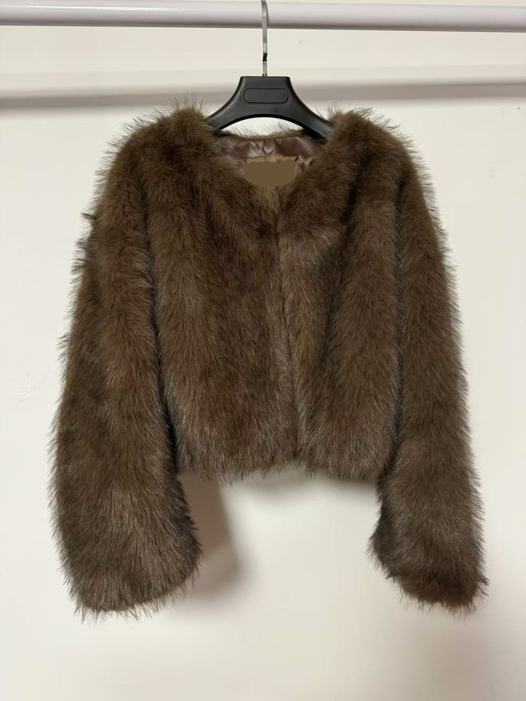 Damen Kurz geschnittene Shaggy-Faux-Fur Jacke mit kastiger Silhouette und extraweichem Hochflor Drune