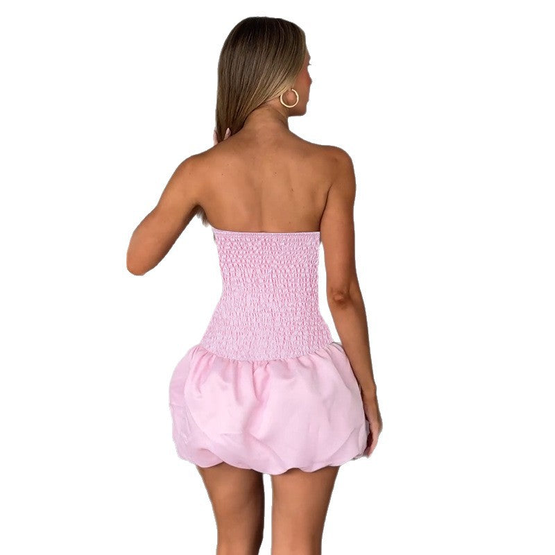 Damen romantisches Bustierkleid mit rüschigem Rock Drune
