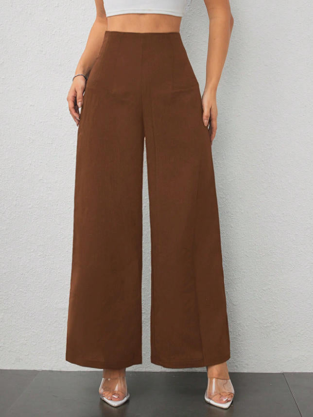 Damen elegante und fließende Hochbund-Hose Drune