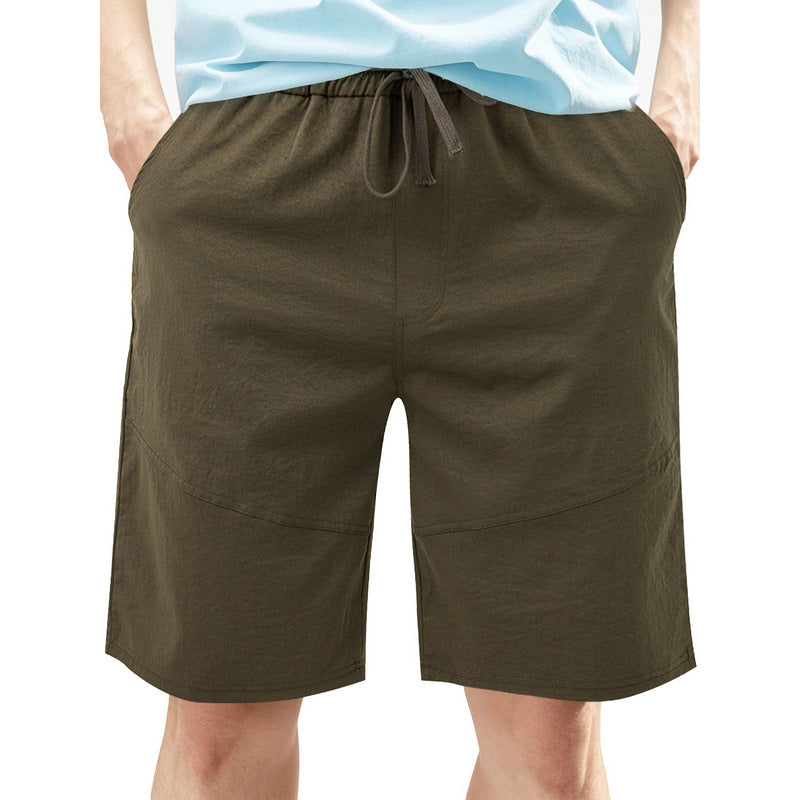Herren nan knielange Leinenmix-Shorts mit elastischem Kordelzugbund und seitlichen Schubtaschen Drune