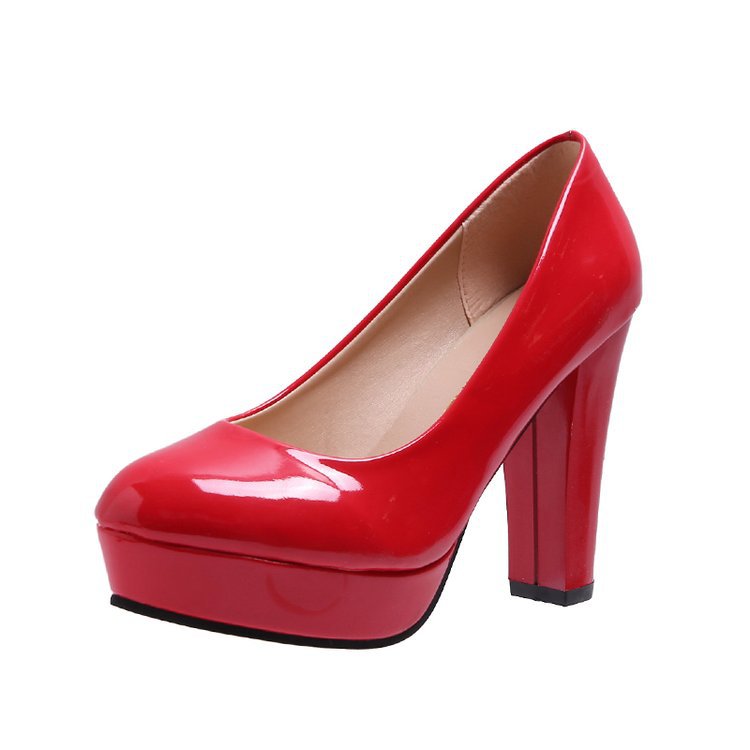 Damen Plateau-Pumps mit elegantem Hochglanz und bequemem Fußbett Drune