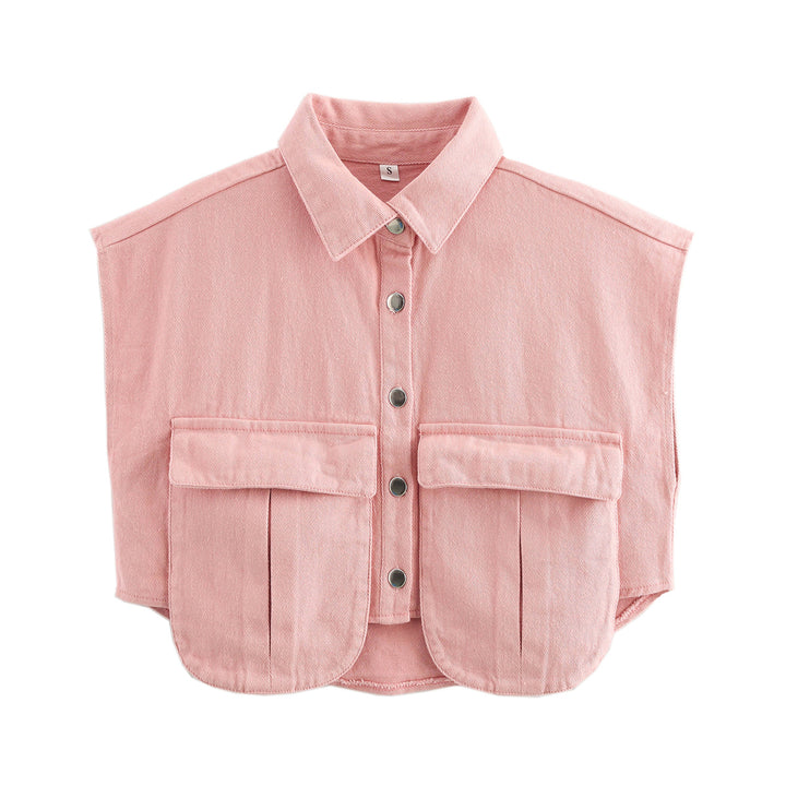 Damen ärmellose Utility-Bluse mit Taschen Drune