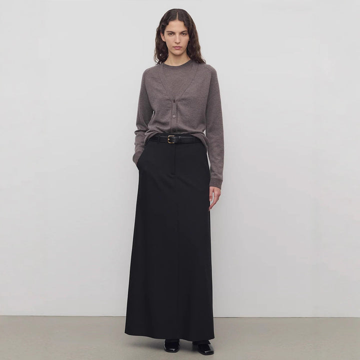 Damen Eleganter Maxirock mit hohem Bund und seitlichen Taschen Drune