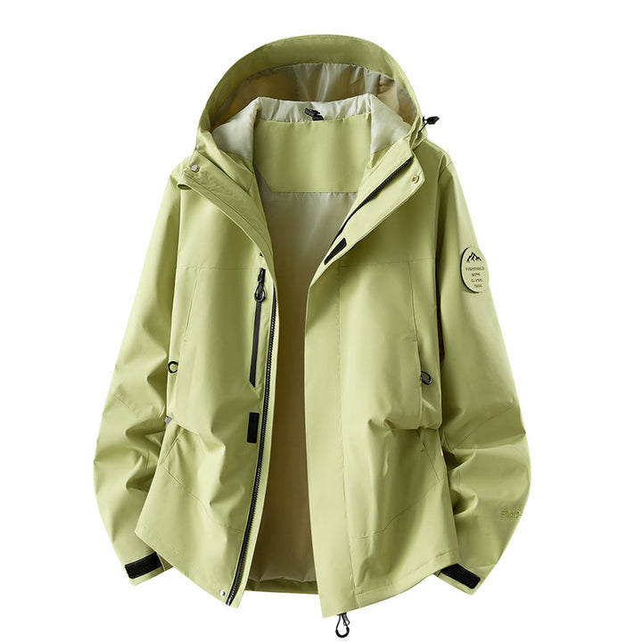 Damen technische dreilagige Softshell-Regenjacke mit getapten Nähten und Multifunktions-Taschen Drune