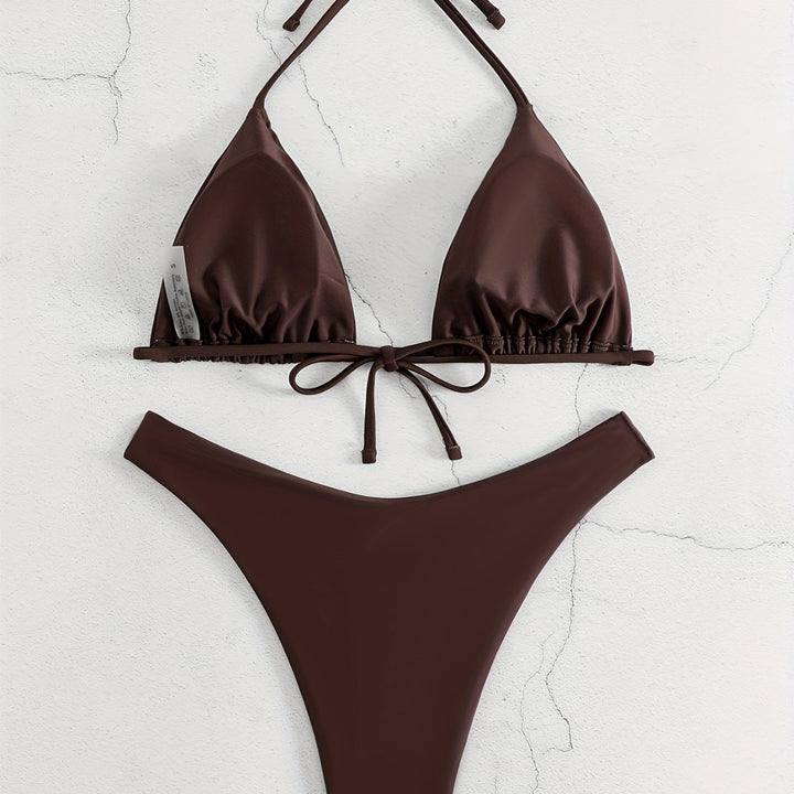 Damen Triangel-Bikini-Set mit gerafftem Design Drune