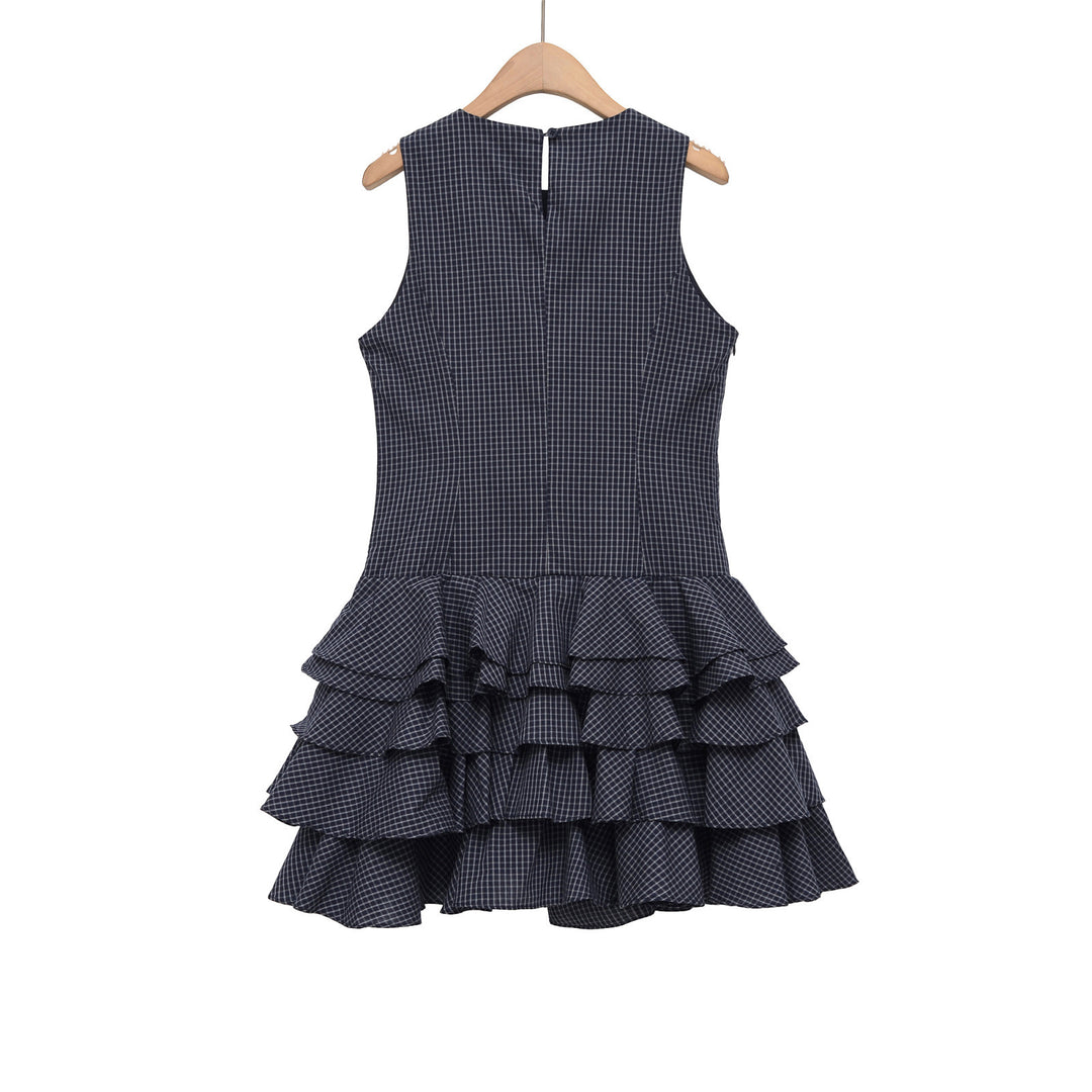 Damen Raffiniertes Sommerkleid mit voluminösem Rüschensaum und elegantem Muster Drune