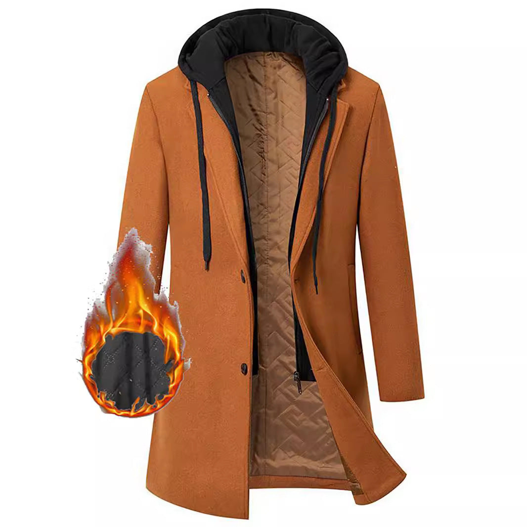Damen eleganter Mantel mit abnehmbarer Kapuze und sportlichen Akzenten Drune