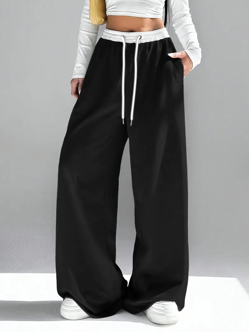 Damen Modische Freizeithose mit auffälligem Print und elastischem Bund Drune
