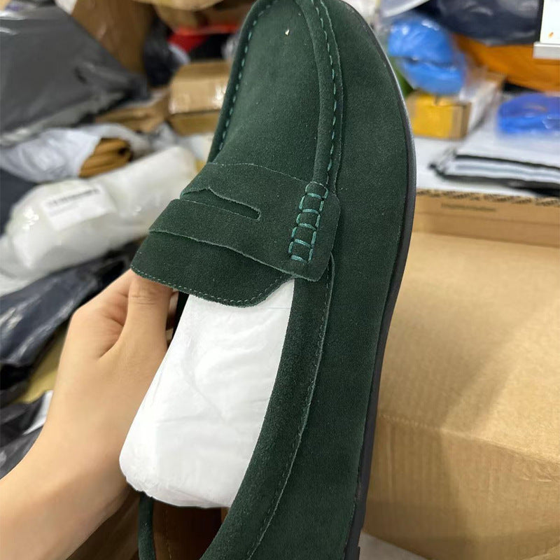 Herren nan eleganter Wildleder-Loafer mit handgenähter Moccasinnaht und rutschfester Gummiprofilsohle Drune