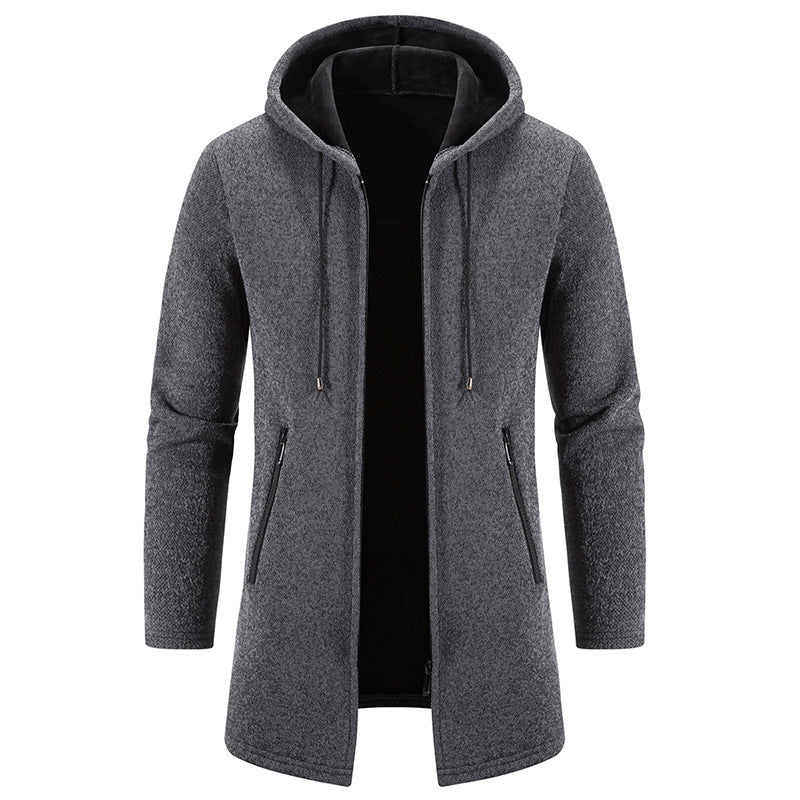 Herren praktische und stilvolle Fleecejacke mit Kapuze und Reißverschlusstaschen Drune
