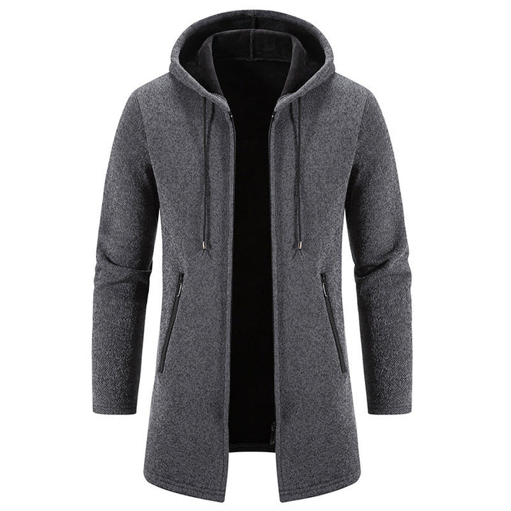 Herren praktische und stilvolle Fleecejacke mit Kapuze und Reißverschlusstaschen Drune