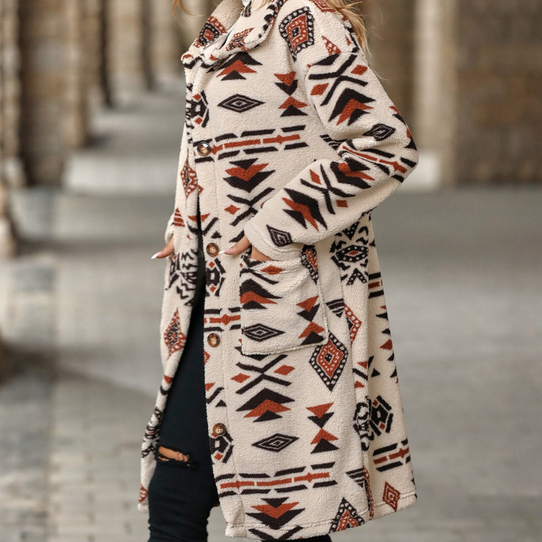 Damen Fleecejacke mit ethnischem Muster Drune