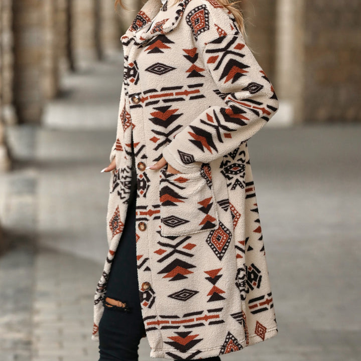 Damen Fleecejacke mit ethnischem Muster Drune