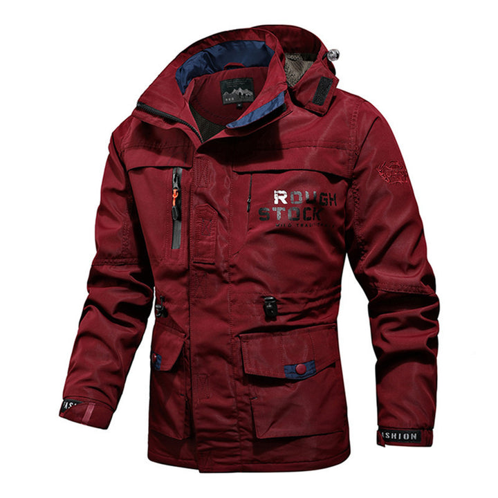 Herren Robust-Canvas-Fieldparka mit Kapuze, taillierendem Kordelzug und Multifunktions‑Taschen Drune