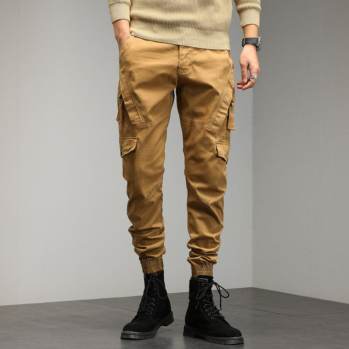 Herren Tapered‑Cargo‑Joggerhose mit ergonomischen Knieabnähern, Klapp‑Utility‑Taschen und geripptem Knöchelabschluss Drune