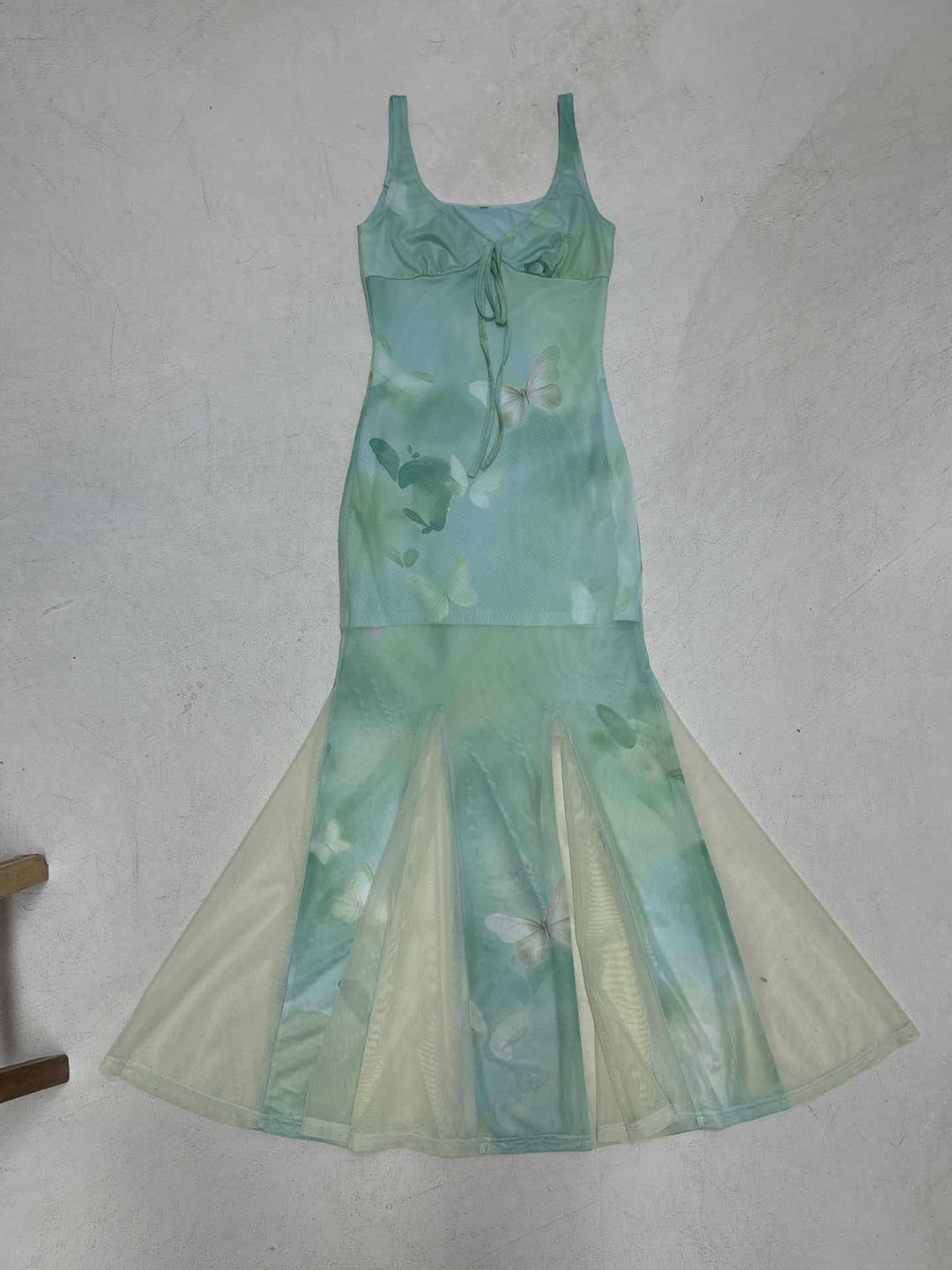 Damen Maxikleid mit transparenten Schichten und floralem Muster Drune