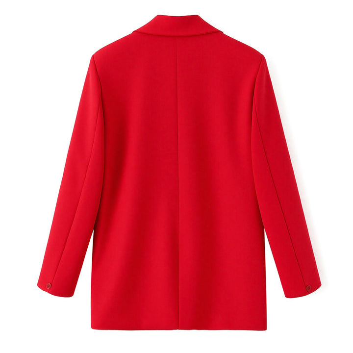 Damen Doppelreihiger Blazer mit herzförmigen Metallknöpfen, Pattentaschen und tailliertem Schnitt Drune