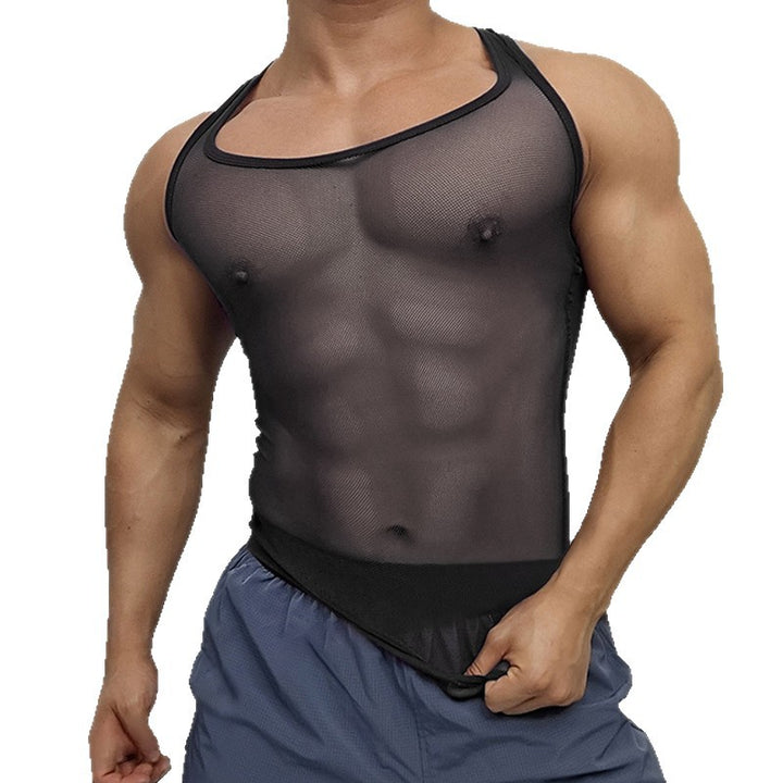 Unisex nan atmungsaktives Netz-Top mit sportlicher Rückenpartie und elastischer Saumkante Drune