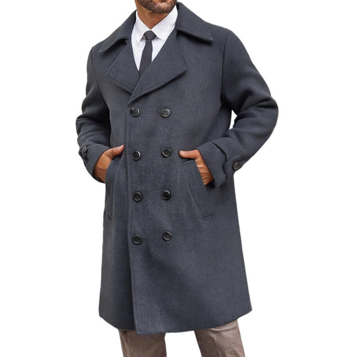 Herren eleganter Doppelt-Mantel mit praktischen Taschen und hochwertigem Futter Drune
