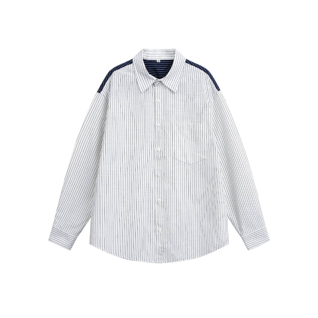 Unisex Oversize-Hemd mit Nadelstreifen und kontrastierter Schulterpasse Drune