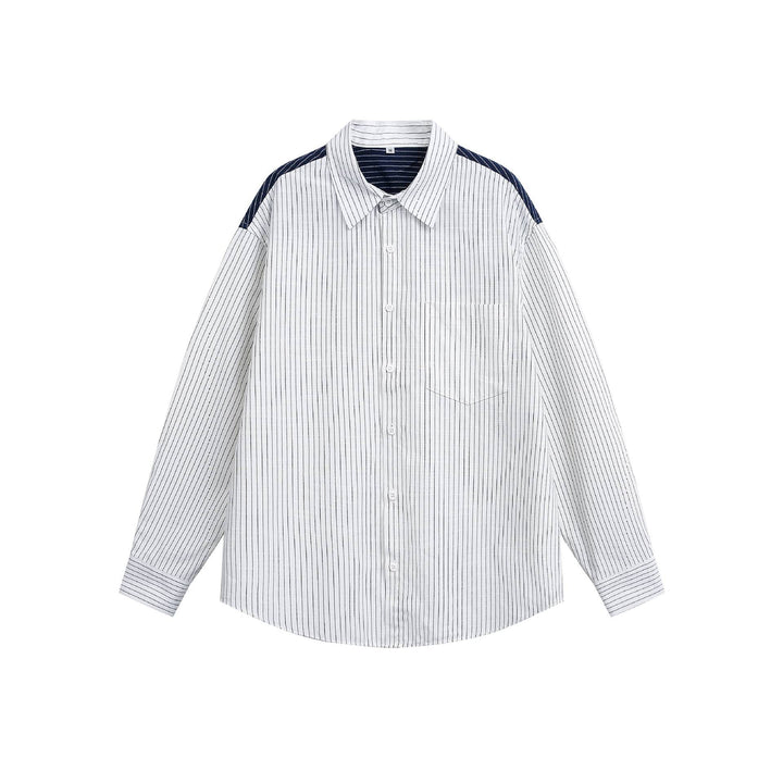 Unisex Oversize-Hemd mit Nadelstreifen und kontrastierter Schulterpasse Drune